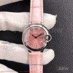 V6 Factory Ballon Bleu De Cartier Pink Dial 28mm Swiss Ronda Quartz Women's Watch